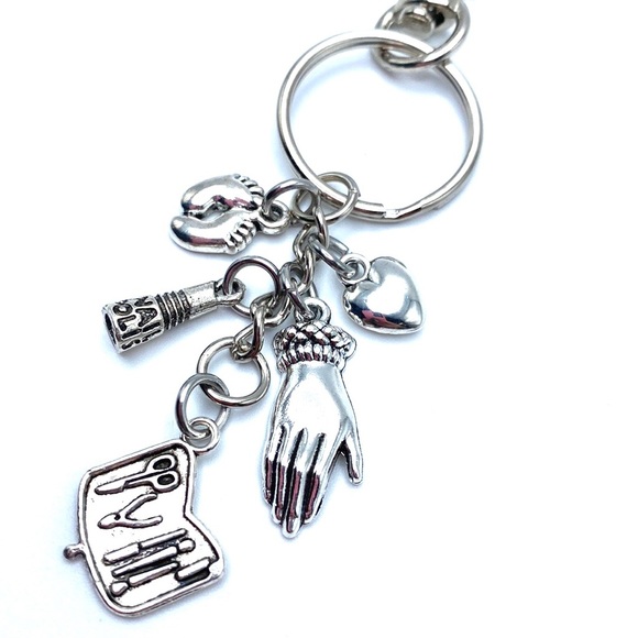 Nail Technician Keychain Purse Charm Manicurist Salon - Picture 2 of 4